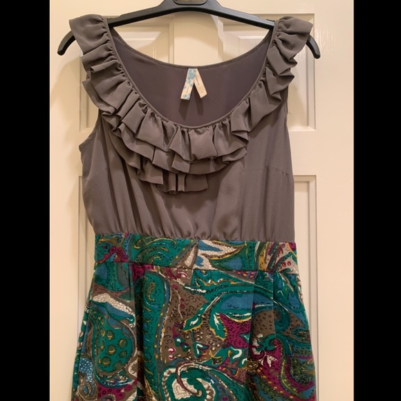 HPx2🎉 Anthropologie (Maeve) Gray & Patterned Dress - Picture 12 of 16